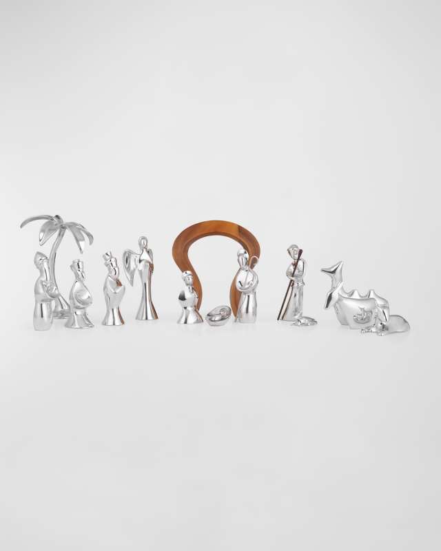 Nambé 14 Piece Mini Holiday Nativity Set